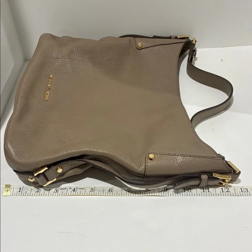 Michael Kors Taupe Leather Hobo Shoulder Bag - Picture 9 of 9
